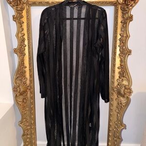 Black Sheer Long Cardigan Size 1XL